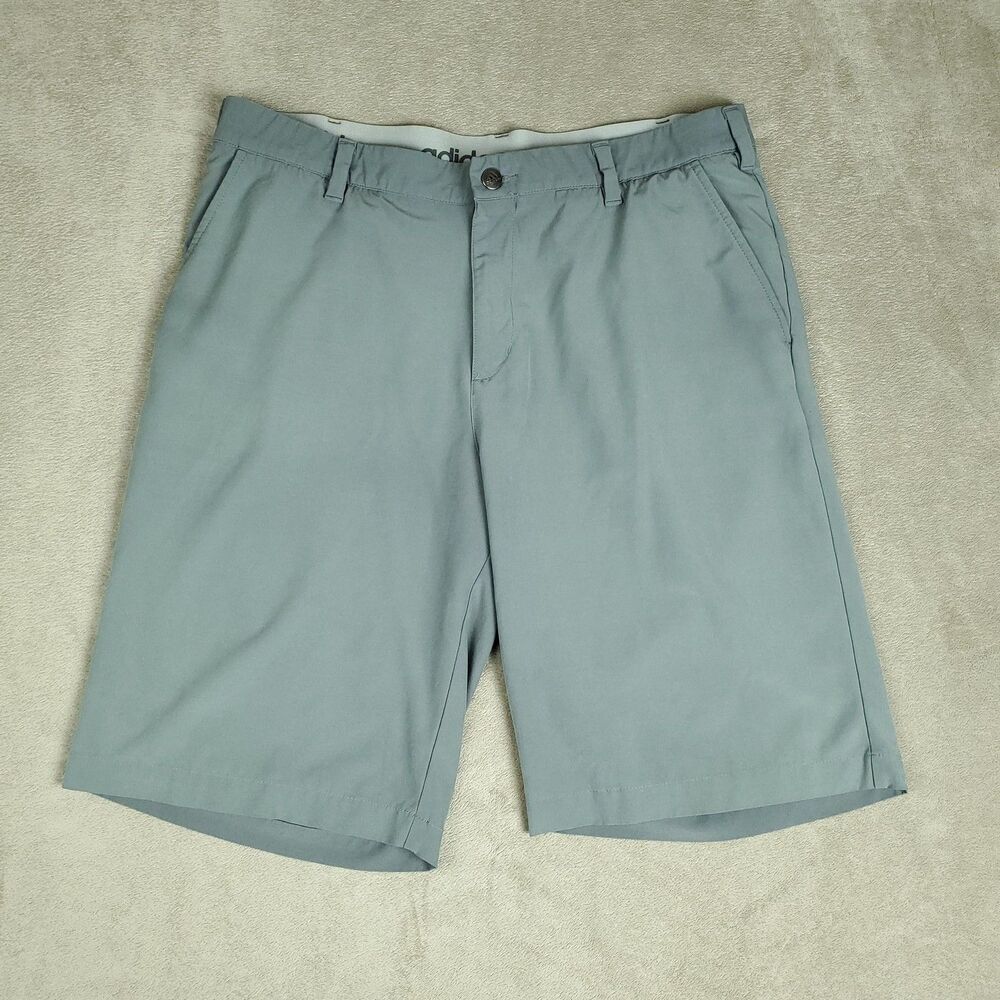 Adidas Shorts Mens 35 Gray Performance Stretch Chino Golf Lightweight Summer
